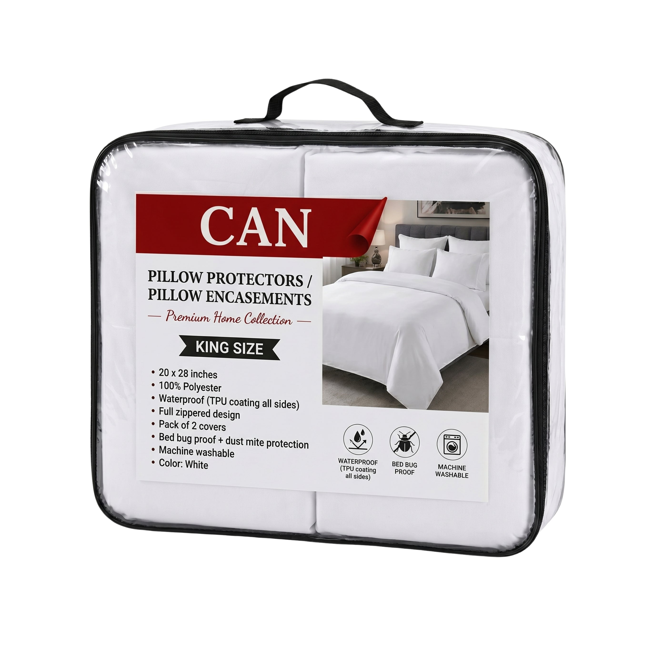 Waterproof Pillow Protectors 50x75 cm - Pack of 2