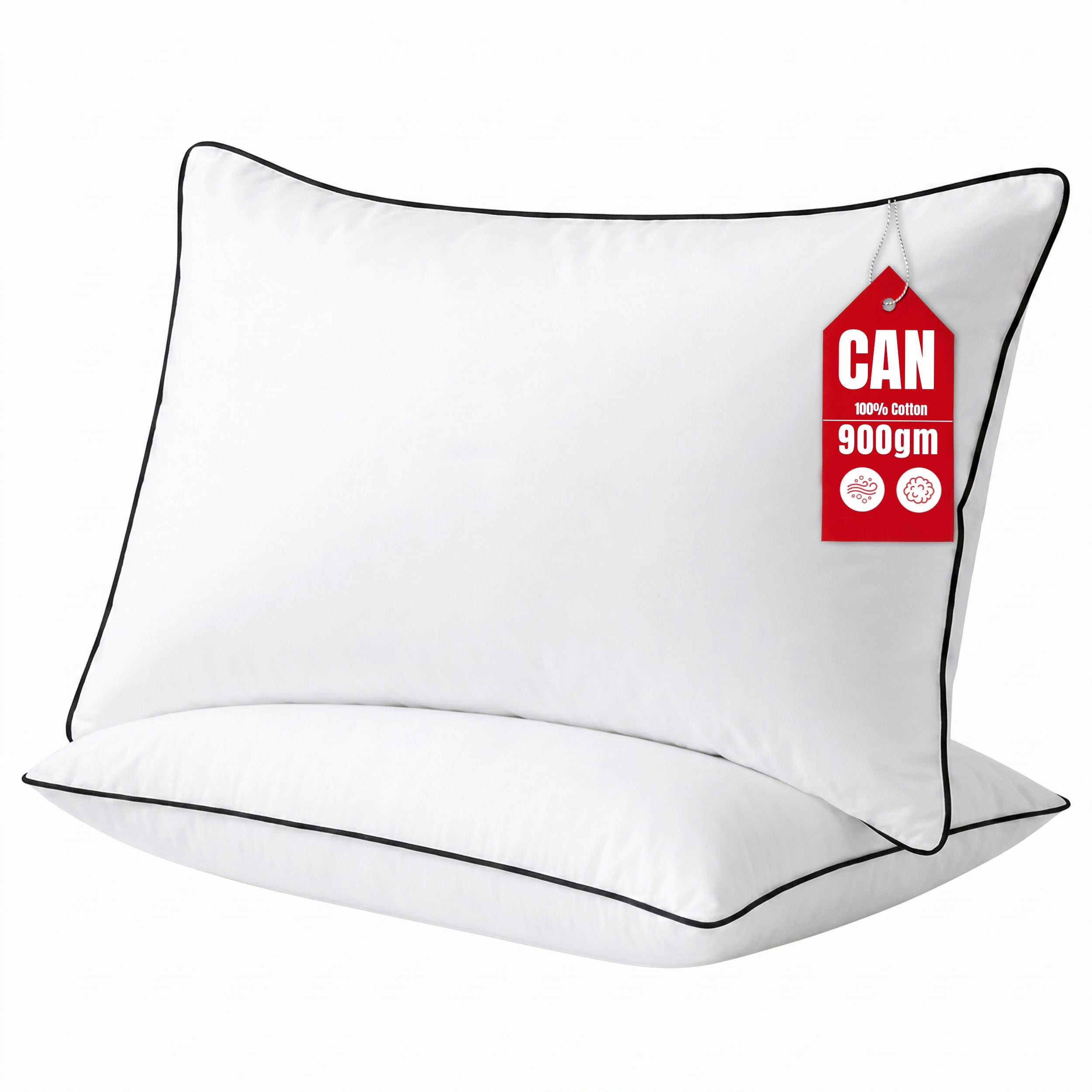 CAN Luxury Hotel Quality Memory Foam Pillows Pack of 2